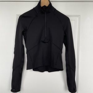 Size 4 (XS), Black, Lululemon Cropped Half Zip